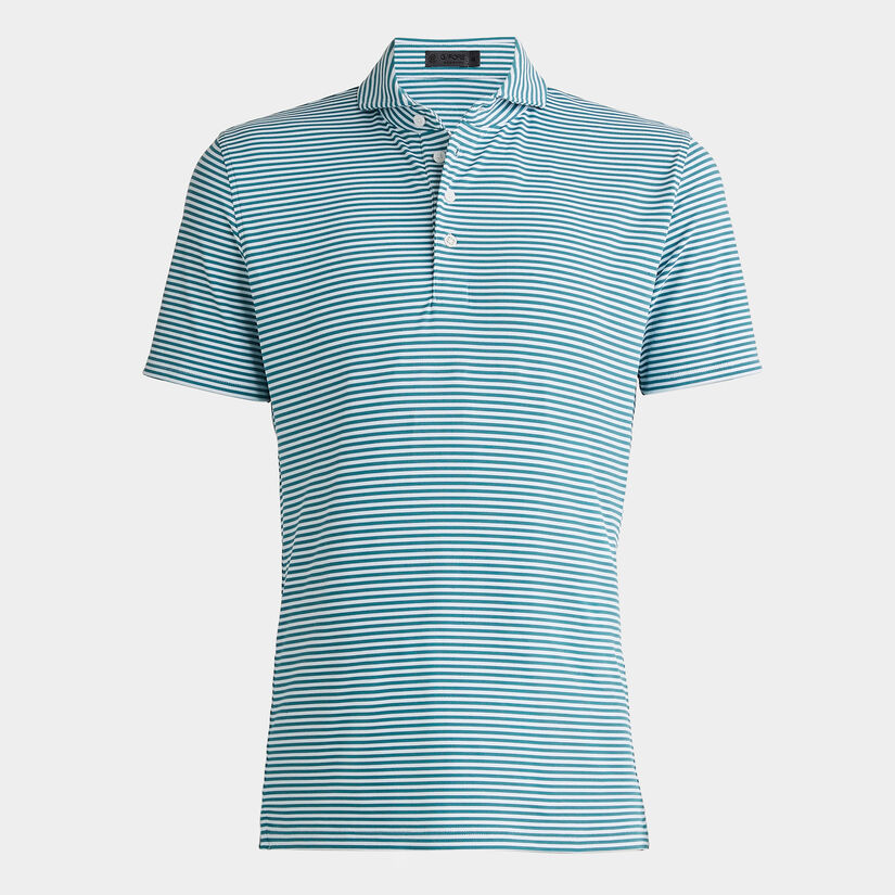 FEEDER STRIPE TECH PIQUÉ MODERN SPREAD COLLAR POLO image number 1